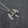 Gothic Hop Skull Cross with wing Pendant Necklace For Men Gift Jewelry