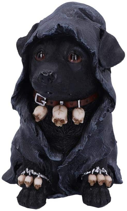 Dark Collection~Canine Cloaked Grim Reaper Dog Figurine, Polyresin, Black, 17cm