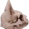 Wiccan Collection~Bastet's Secret Cat Skull Figurine Ornament, Natural Bone Colour, One Size