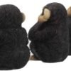 Animal Collection~ U4174M8 Three Wise Chimps Figurine 8cm Black