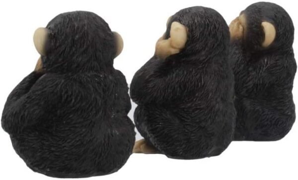Animal Collection~ U4174M8 Three Wise Chimps Figurine 8cm Black