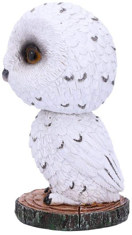 Animal Collection~ U5003R0 Beak Snowy Owl Bobble Head Figurine, Polyresin, White, 10.5cm