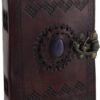 Witchcraft~Embossed Leather Blue Stone 120 Page Unlined Journal with Clasp (Brown)