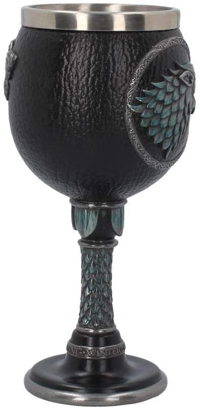 Magicun N.Giftware~Winter is Coming Game of Thrones Goblet 13cm Black, Resin w/Stainless Steel Insert, One Size