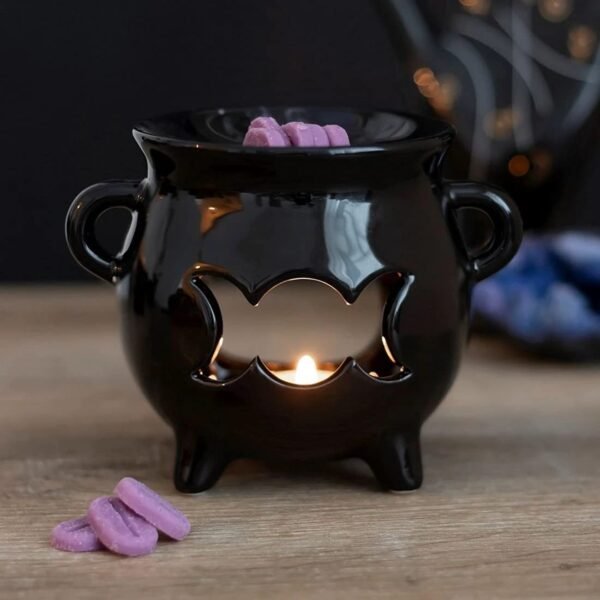 Home Decor~Something Different Triple Moon Cauldron Oil Burner (One Size) (Black)