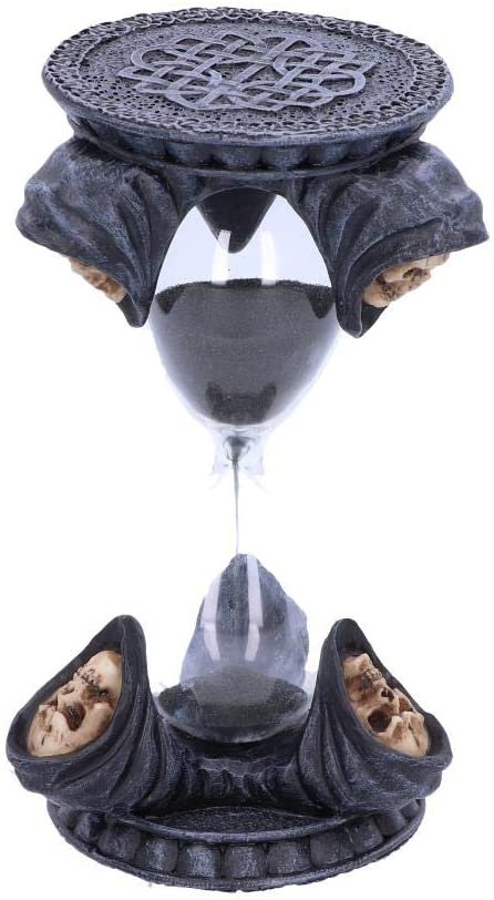 Dark Collection~Times Up 16.5cm, Resin, Glass and Sand, Black, One Size