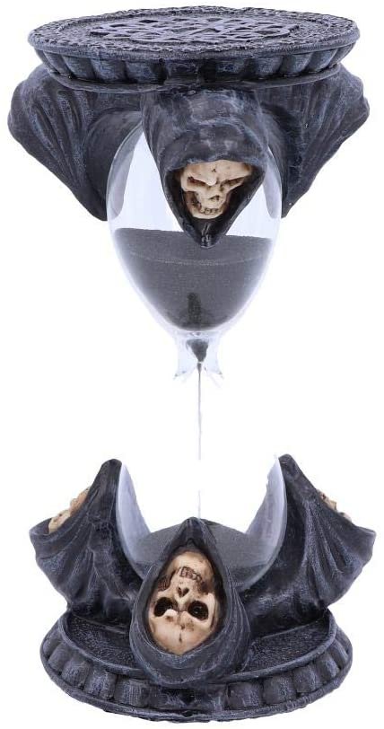 Dark Collection~Times Up 16.5cm, Resin, Glass and Sand, Black, One Size