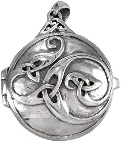 Dryad Design Sterling Silver Celtic Swirl with Hidden Pentacle Pentagram Locket