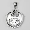 Sterling Silver Crescent Raven Pentacle Pendant