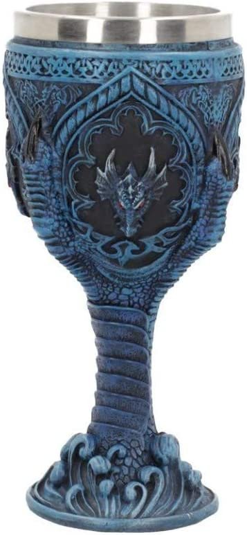 Fantasy Collection~ Draconic Grasp Goblet 17cm, Resin, Blue, One Size