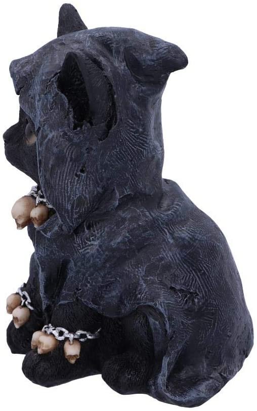 Dark Collection~Feline Cloaked Grim Reaper Cat Figurine, Polyresin, Black, 16cm