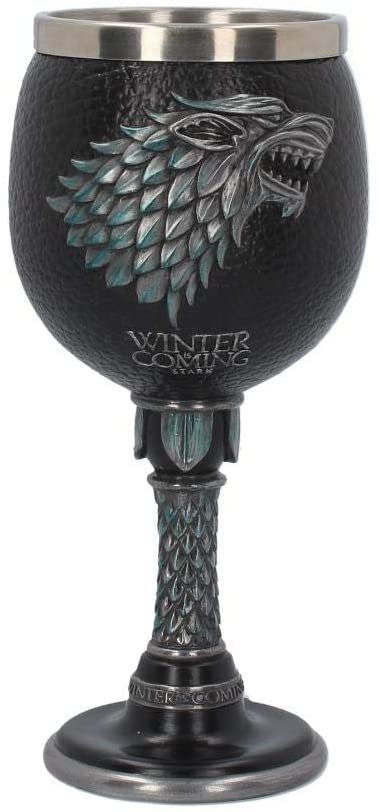 Magicun N.Giftware~Winter is Coming Game of Thrones Goblet 13cm Black, Resin w/Stainless Steel Insert, One Size