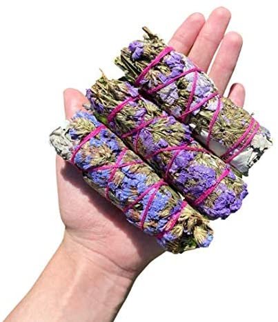 Witchcraft~P.S. Boutique One White Sage Smudge Stick with Purple Sinuata