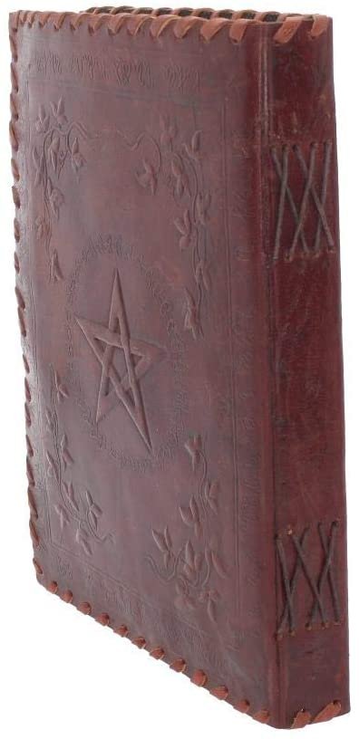 Wiccan Collection~Small Book of Shadow Leather Journal With Lock 27cm Brown