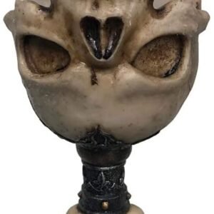 Dark Collection~Underworld Upside Down Skeleton Goblet Glass, Natural Bone Colour, One Size