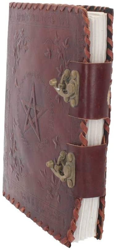 Wiccan Collection~Small Book of Shadow Leather Journal With Lock 27cm Brown