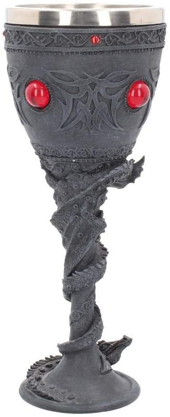 Nemesis Now Chalice of The Serpent 24cm, Resin w/stainless steel insert, Black