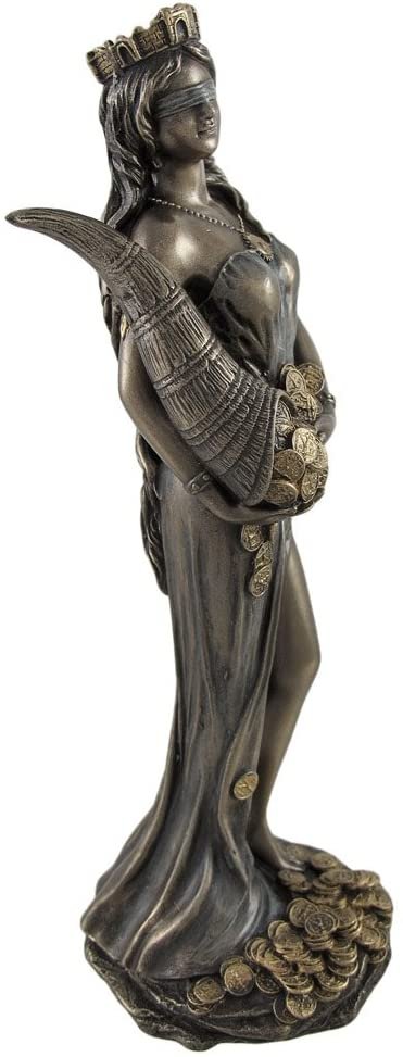 Magic  Collection~Bronzed Fortuna Roman Goddess of Fortune Statue Tykhe 7 in.