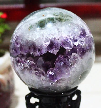 Authentic Uruguay stone Amethyst ball ornaments small Amethyst hole natural agate stone