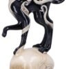 Dark Collection~Feline Fate Light Up Skull with Black Cat Figurine, Polyresin, One Size