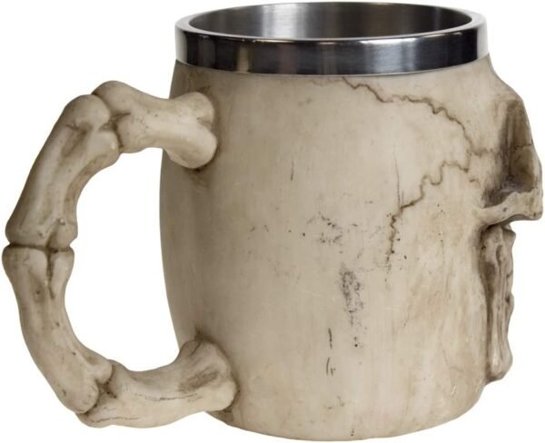 Dark Collection~NEM3933 Grinning Skull Tankard Mug 14cm Ivory
