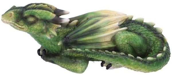 Fantasy Collection~ Emerald Dreaming Sleeping Green Dragon Figurine, Polyresin, 31.3cm