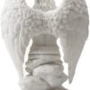 Magic  Collection~9.1 Inch Saint Michael Prayer Archangel Monument Marble White Golden Finish Angel Statue