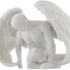 Magic  Collection~Nude Winged Grieving Male Angel Marble Finish Statue
