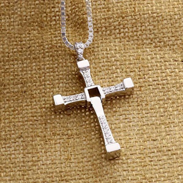 Fast And Furious Movie Dominic Toretto Cross Pendant Necklace Cosplay Jewelry 925 Sterling Silver