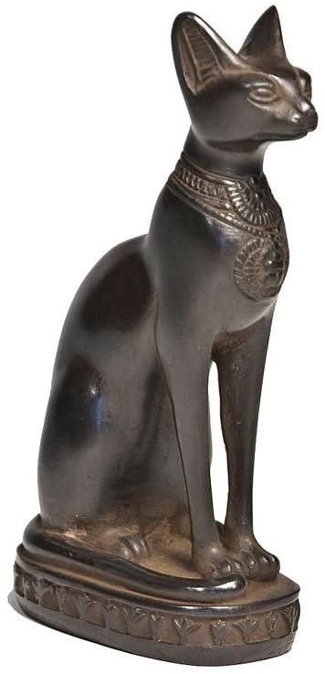 Discoveries Egyptian Imports Bastet Cat Goddess Statue - Black - 5.5" Tall - Made in Egypt