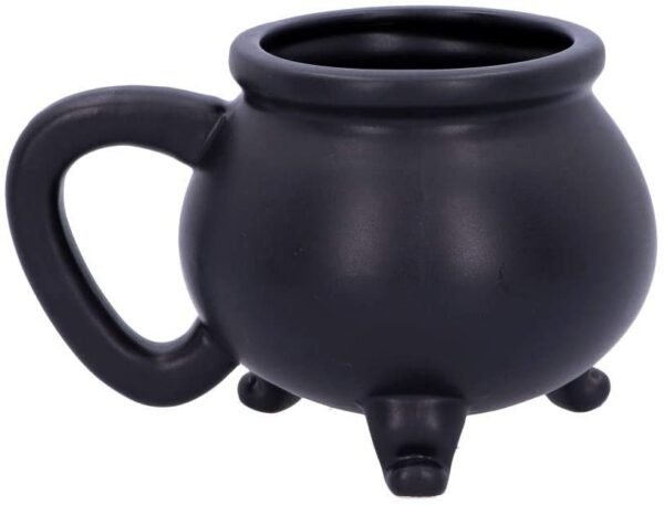 Wiccan Collection~U4791P9 Smooth Black Witch's Brew Cauldron Mug 13.5cm, Resin w. Stainless Steel