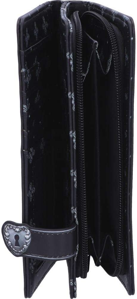 Dark Collection~B5117R0 Edgar Allen Poe Nevermore Raven Purse, PU, Black, 18.5cm