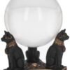 Mythology Collection~ Bastet's Honour Crystal Ball Holder 12.7cm, Resin, Black