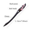 TOP SEWING Ebony Double-faced Jade Sword Hairpins Handmade Carved Wooden Hair Sticks for Women Chinese Hair Chopsticks for Long hair A
