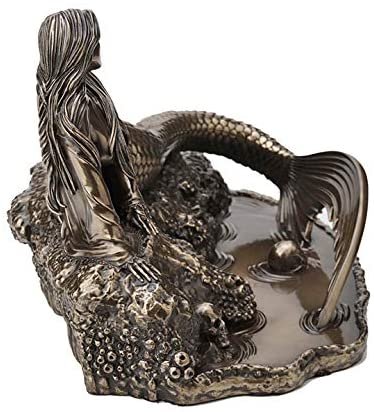 Veronese Design 5 7/8 Inch Sirens Lament by Anne Stokes Cold Cast Resin Bronze Finish Mermaid Statue Home Decor