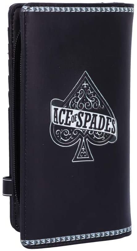 Band Merchandise~ Officially Licensed Motorhead Ace of Spades Warpig Snaggletooth Embossed Purse, Black, 18.5cm