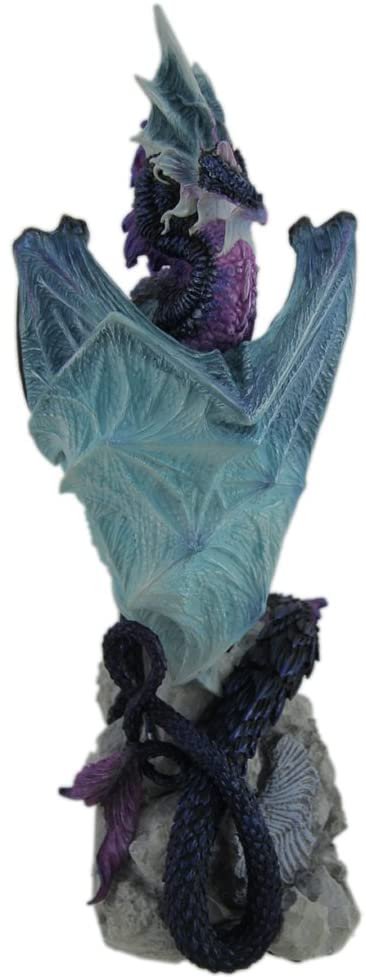 Magic  Collection~Andrew Bill Silent Watcher Hand Painted Indigo Dragon Statue