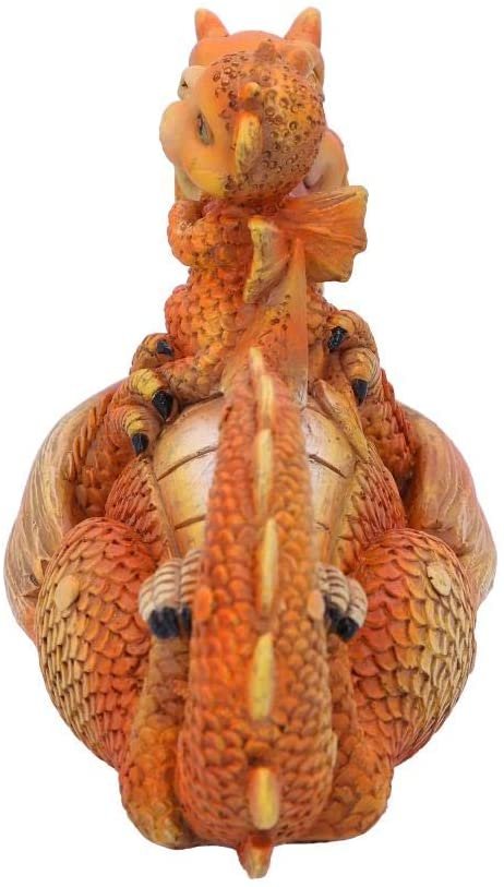 Fantasy Collection~ Sweetest Moment Orange Dragon and Dragonling Kissing Figurine, Polyresin, One Size