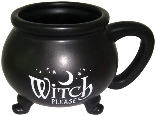 Wiccan Collection~Witch Please Cauldron Mug 13.5cm, Porcelain, Black, One Size
