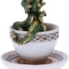 Fantasy Collection~ U5020R0 Green Dracuccino Dragon Teacup Figurine, Polyresin, One Size