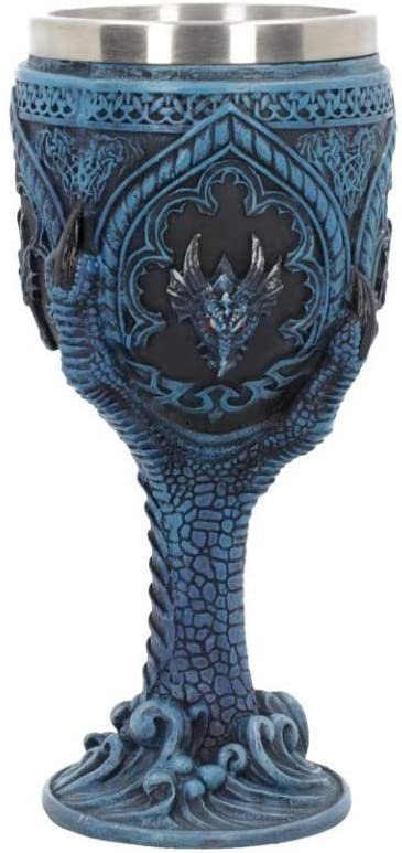 Fantasy Collection~ Draconic Grasp Goblet 17cm, Resin, Blue, One Size