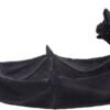 Dark Collection~Winged Watcher Bat Trinket Holder Jewellery Dish, Polyresin, Black, 24.1cm