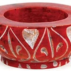Witchcraft~Stone of Red Detail Cone Tea Light Illumination Candle Holder