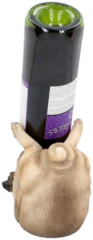 Animal Collection~ Guzzlers Pug Wine Bottle Holder 21cm Fawn
