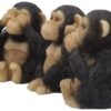 Animal Collection~ U4174M8 Three Wise Chimps Figurine 8cm Black