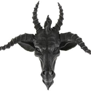 Dark Collection~C0848C4 Goat of Mendes Wall Plaque, Polyresin, Black, One Size