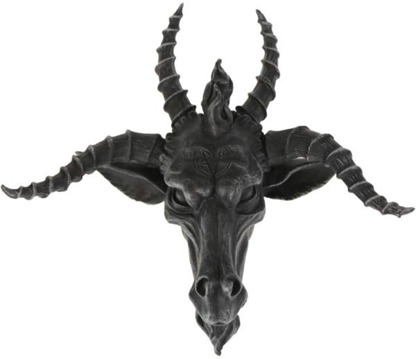 Dark Collection~C0848C4 Goat of Mendes Wall Plaque, Polyresin, Black, One Size