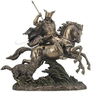 Magic  Collection~Odin Riding Sleipnir Sculpture Followed by Wolf