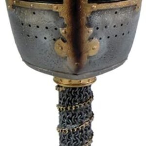 Mythology Collection~ B3245H7 Crusader Goblet 18cm Silver, Resin w/stainless steel insert, One Size