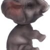 Animal Collection~ Bob Elly Grey Elephant Bobble Head Figurine, Polyresin, 11.5cm